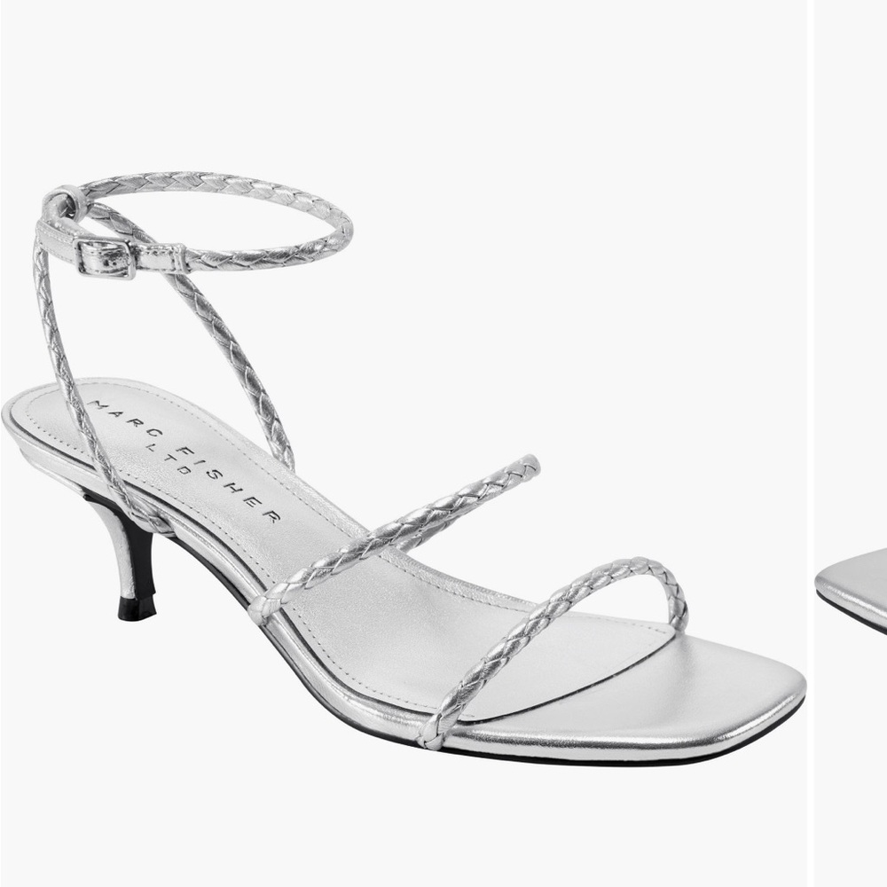 Marc Fisher Silver Strappy Heels